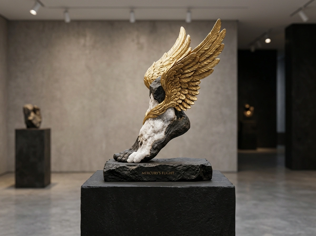 The Winged Hermes Volcanic Monolith